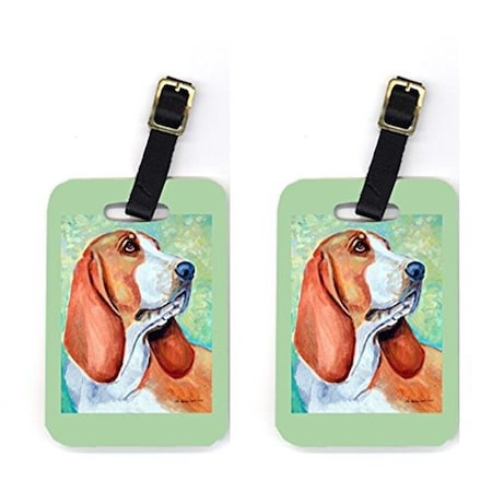 Carolines Treasures Carolines Treasures 7227BT Pair of 2 Basset Hound Luggage Tags 7227BT